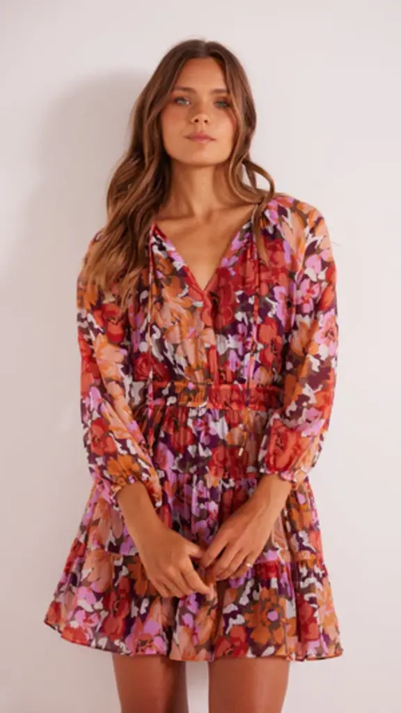 MINKPINK ZANITA MINI DRESS IN BRIGHT FLORAL