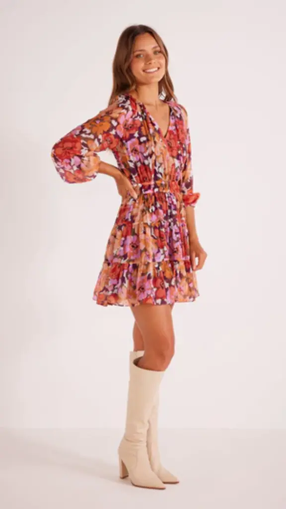 MINKPINK ZANITA MINI DRESS IN BRIGHT FLORAL