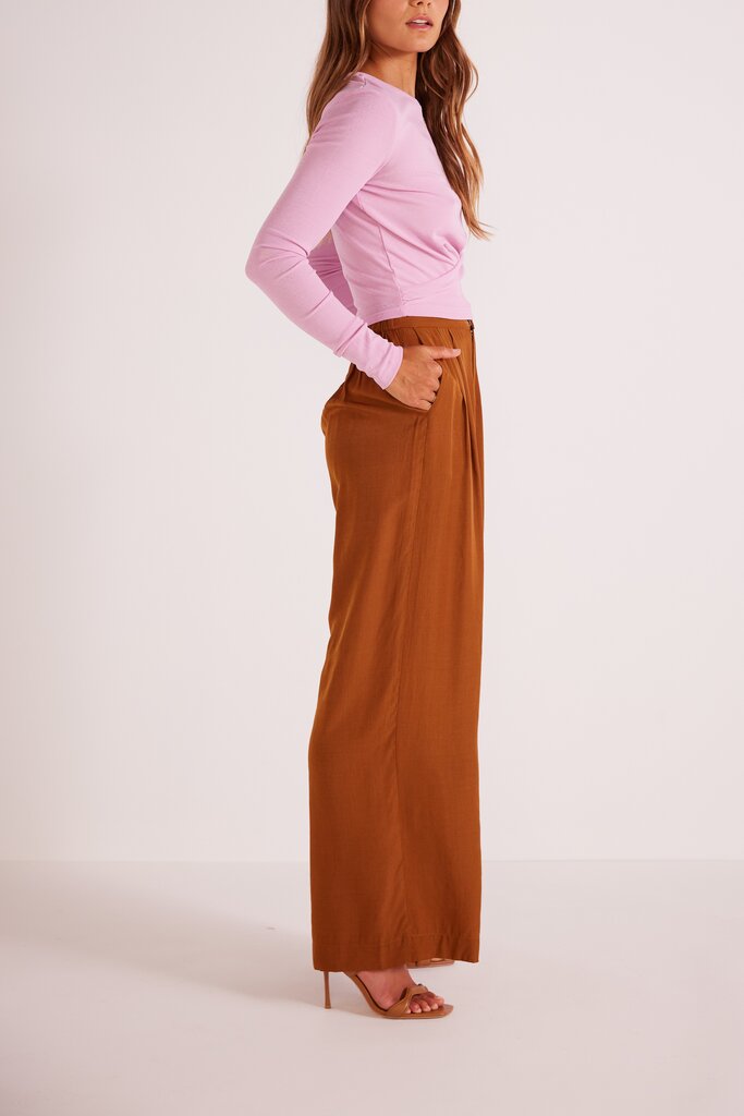 MINKPINK EVA WIDE LEG PANTS IN TOFFEE