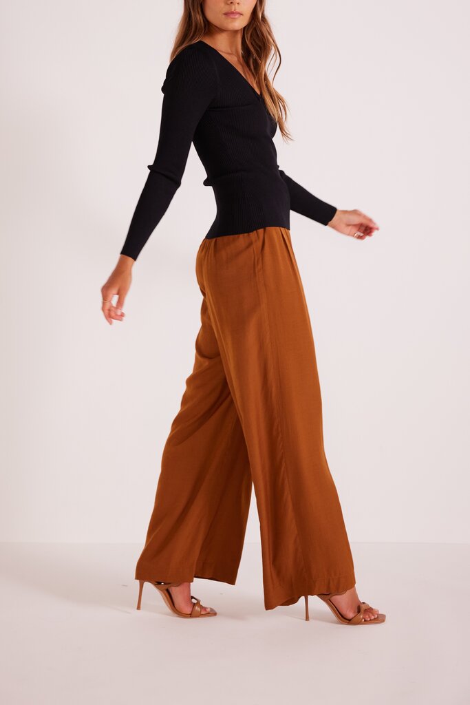 MINKPINK EVA WIDE LEG PANTS IN TOFFEE