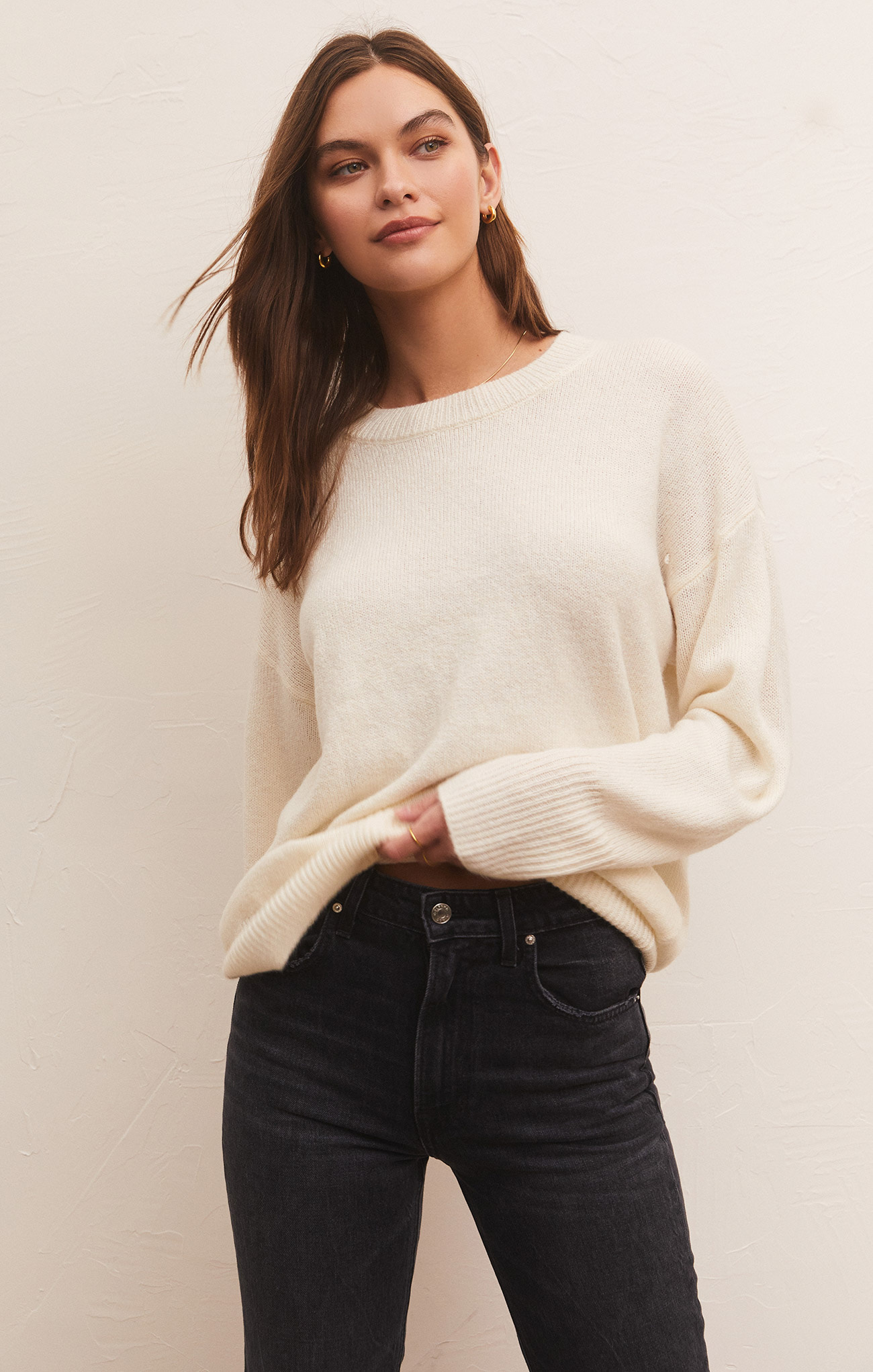 SILAS PULLOVER SWEATER IN SANDSTONE Honest Boutique