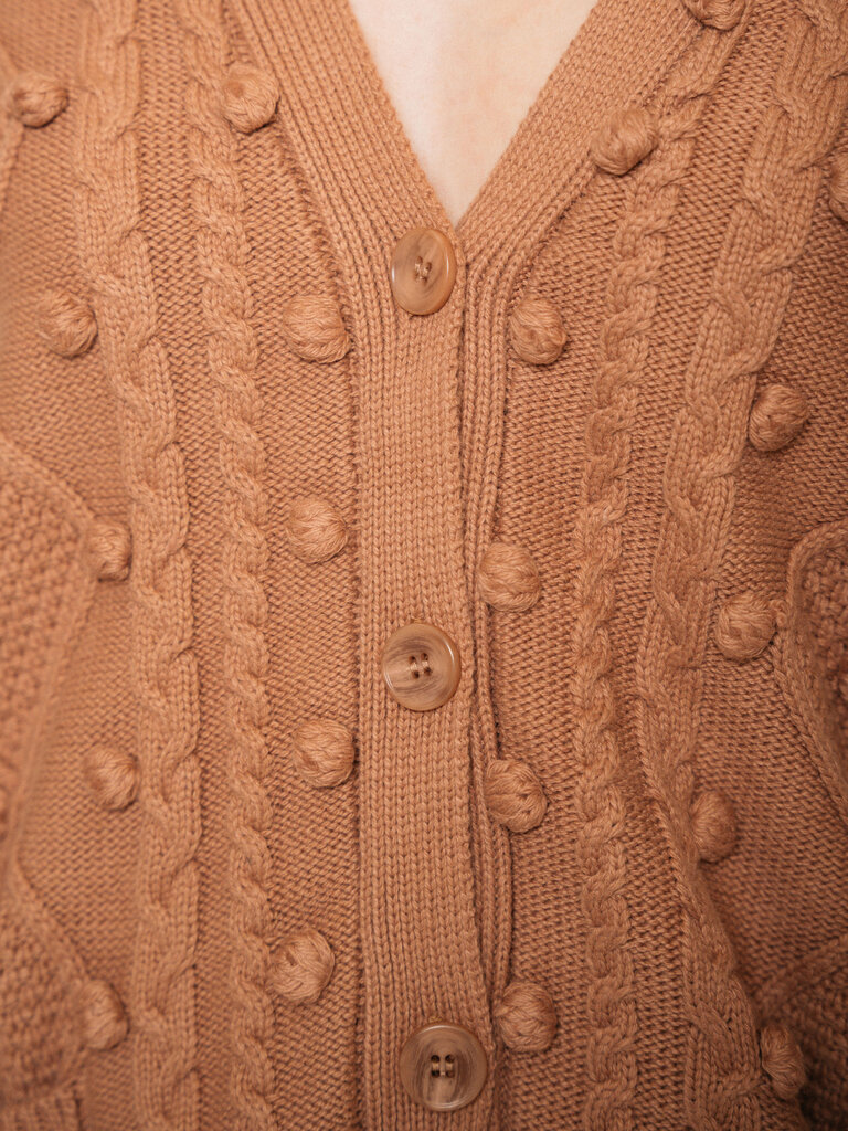 JACKSON ROWE UNWIND POM CARDIGAN IN WINTER ROSE