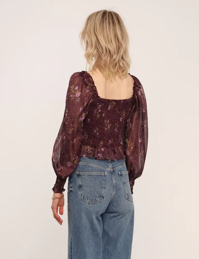 HEARTLOOM ARIANA TOP IN AUBERGINE