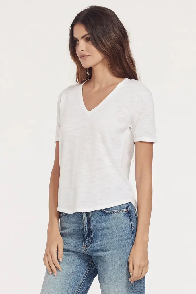 360 CASHMERE TINA TOP IN OPTIC WHITE