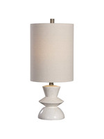White and Beige  Wood Grained Lamp