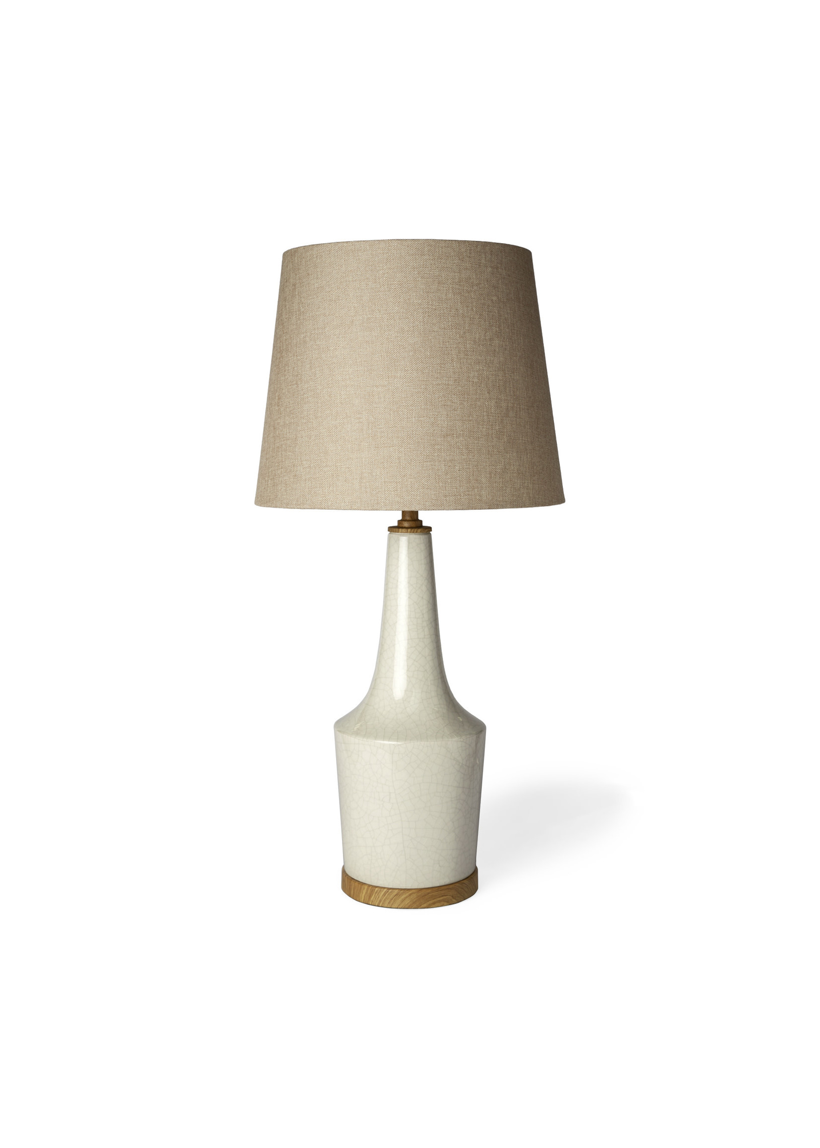White Crackled Table Lamp