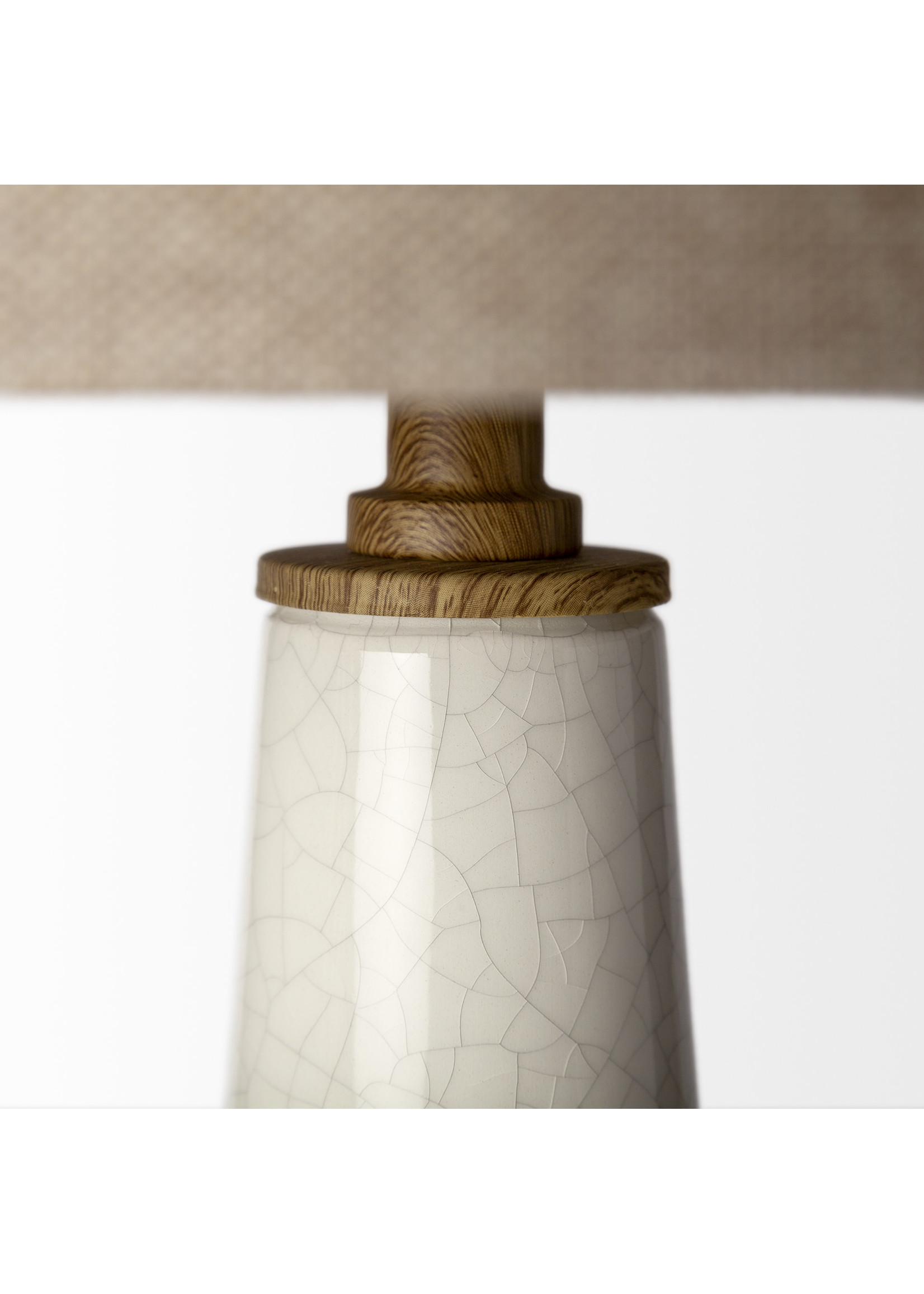 White Crackled Table Lamp