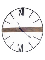 Metal and Wood Industrial Wall Clock