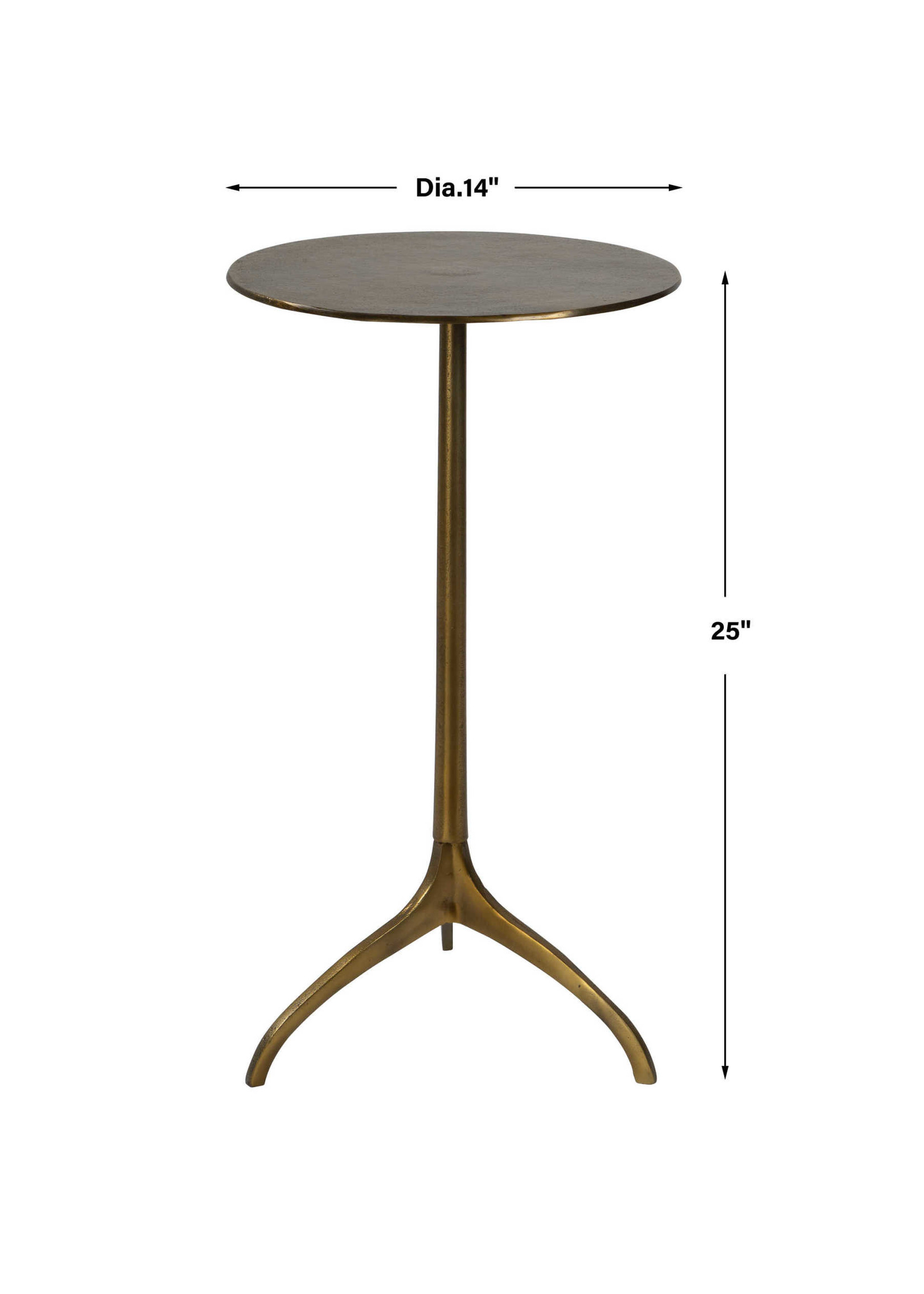 INDUSTRIAL ROUND ACCENT TABLE, GOLD