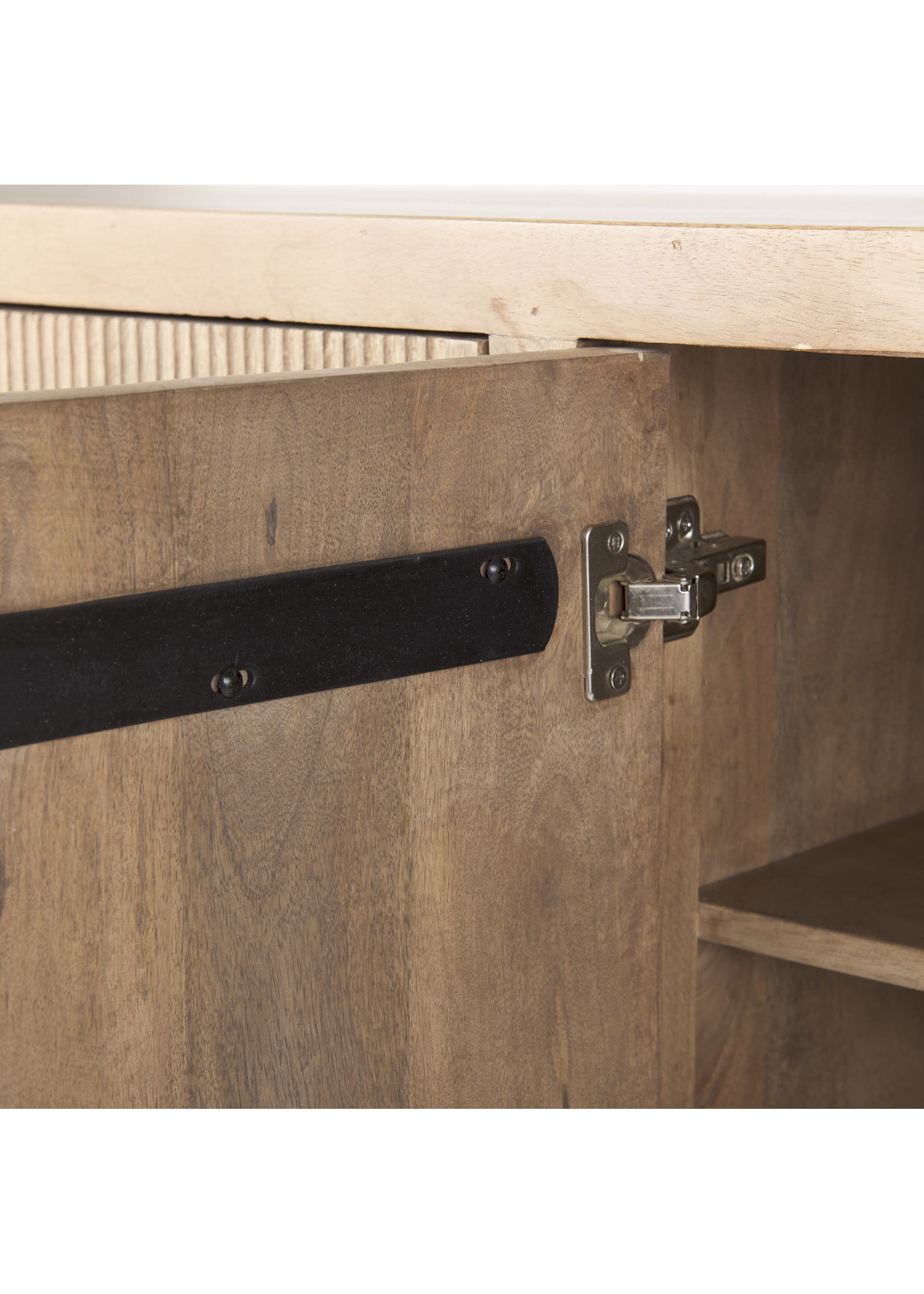 Wood Sideboard with Black Metal Legs