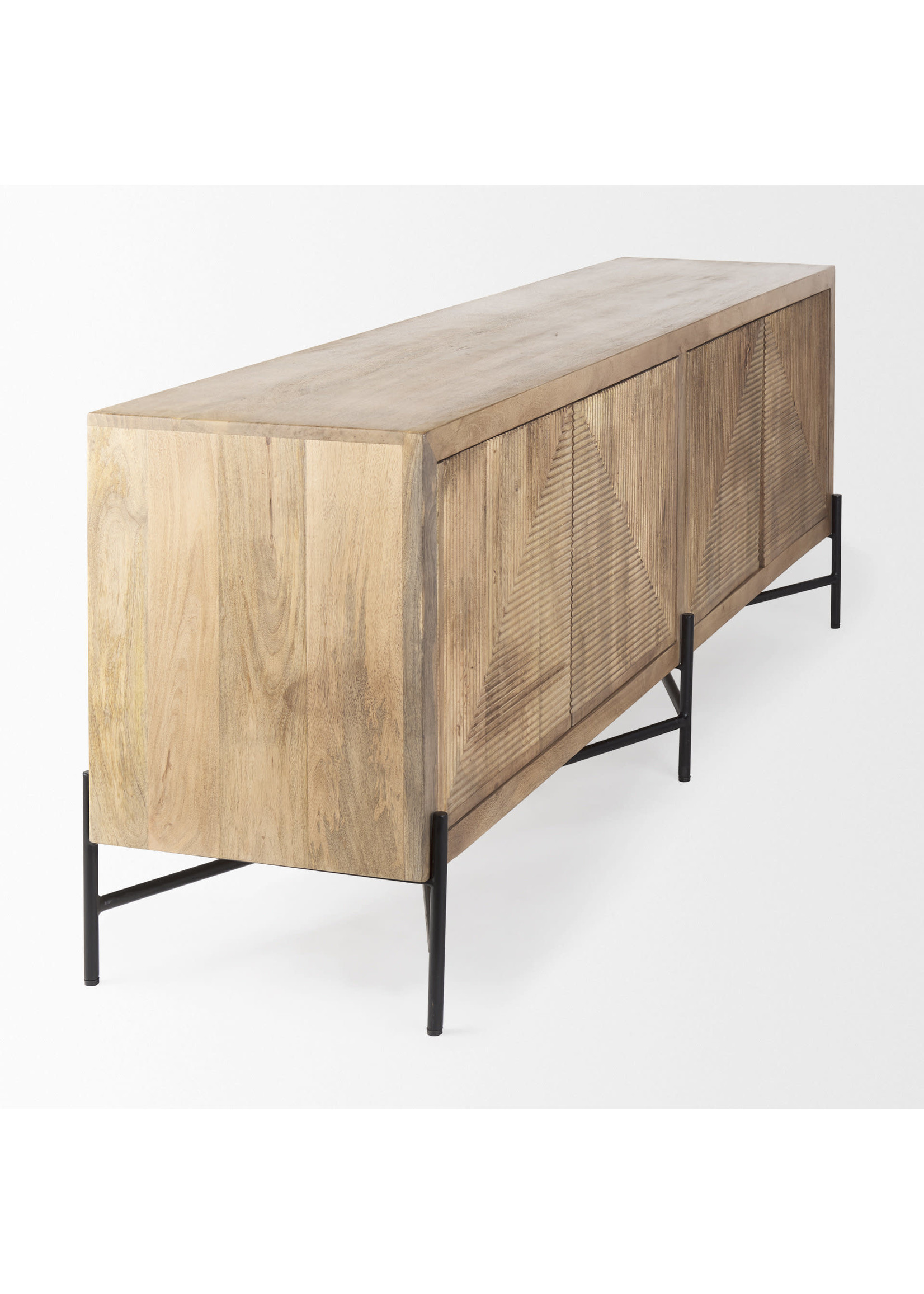 Wood Sideboard with Black Metal Legs