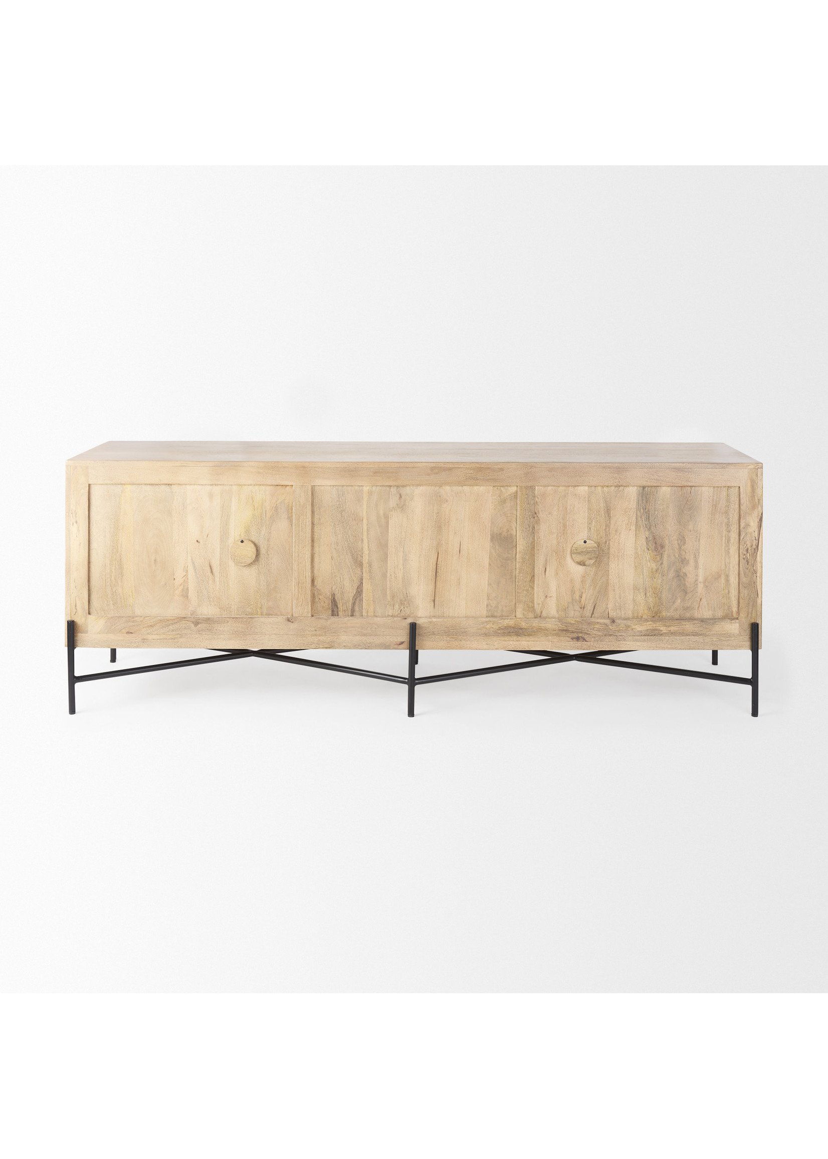 Wood Sideboard with Black Metal Legs