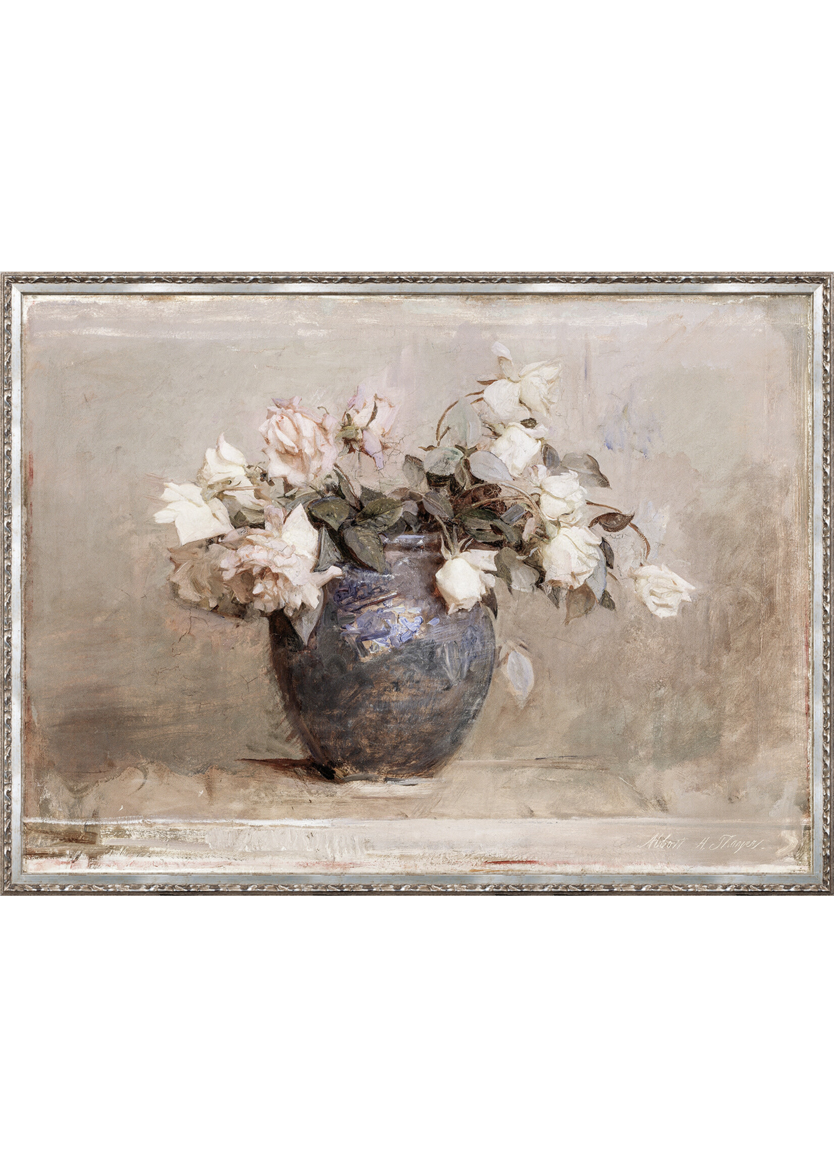 ROSES IN A BLUE VASE C. 1890