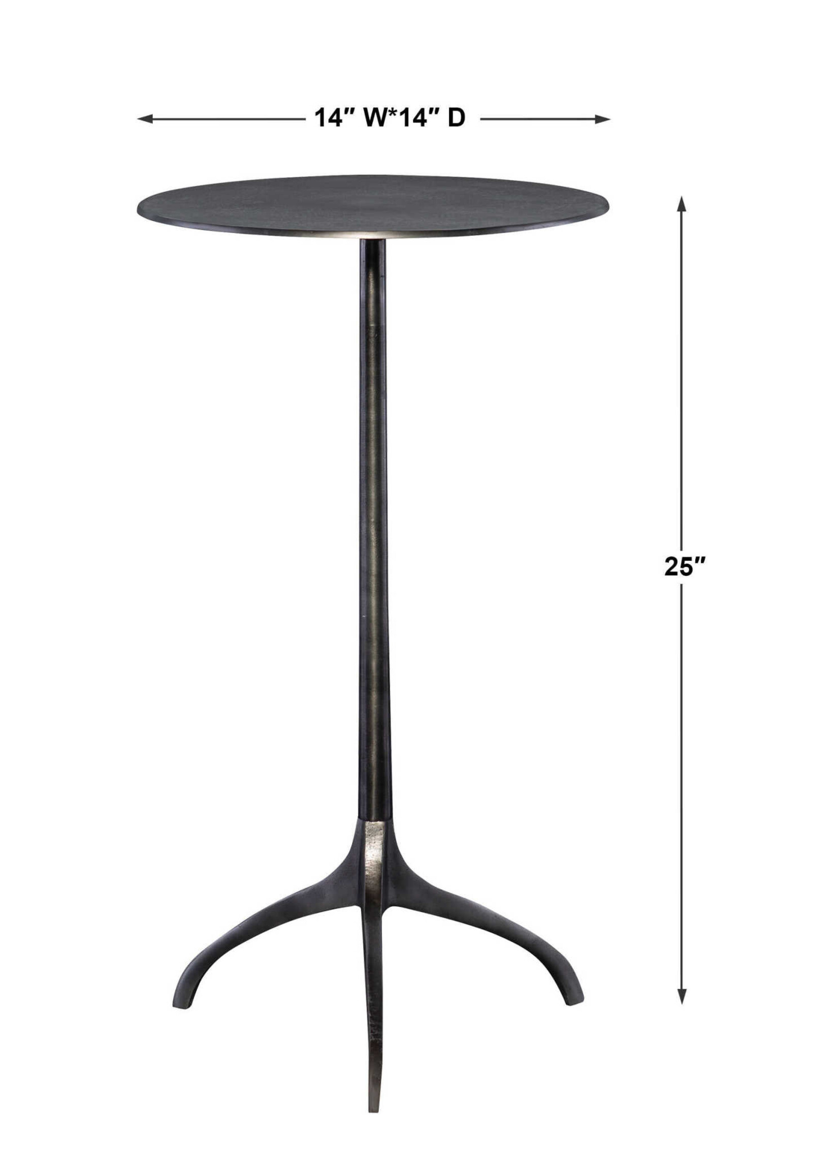 INDUSTRIAL ROUND ACCENT TABLE, BLACK