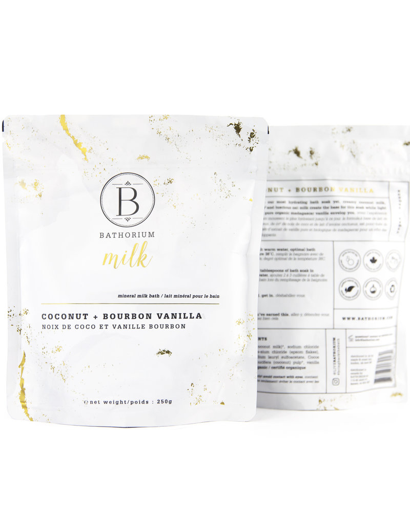 MILK Coconut + Vanilla Mineral Bath Soak 250g Crown & Fox Boutique