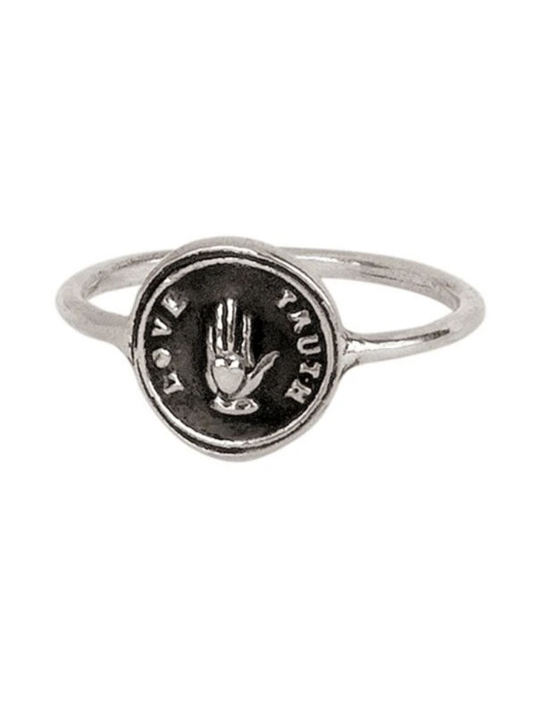 Pyrrha Love Truth Silver Ring Sz7