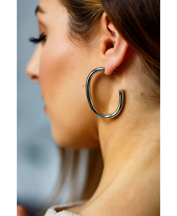 FAB Accessories Luxe Bold “C” Hoop Earrings