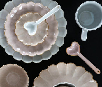 Ceramic Heart Spoon White