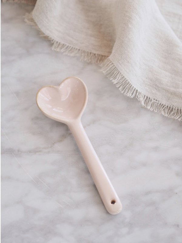 Indaba Trading Co. Ceramic Heart Spoon Blush