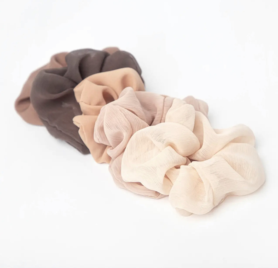 KITSCH Crepe Scrunchies 5 Pack- Terra Cotta