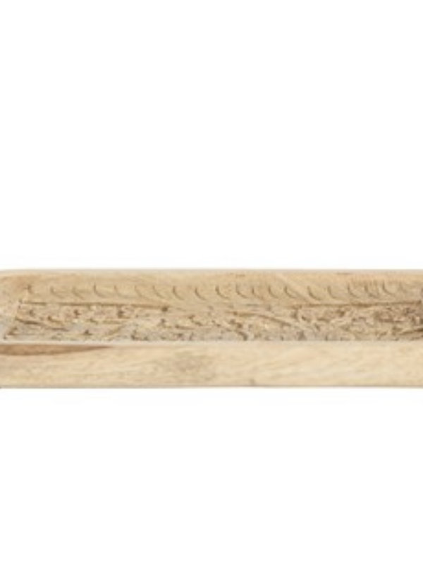 CREATIVE CO-OP Hand Carved Mango Wood Tray, 10" x 6"
