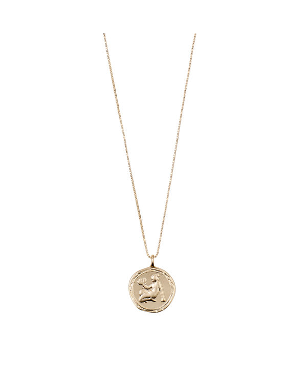 Pilgrim Horoscope Crystal Necklace, Gold Plated