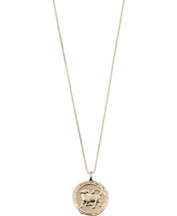 Pilgrim Horoscope Crystal Necklace, Gold Plated