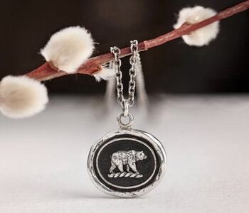 Mother Bear Sterling Silver 18in Fine Curb