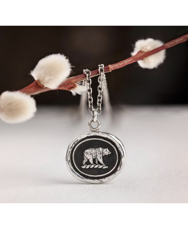 Pyrrha Mother Bear Sterling Silver 18in Fine Curb