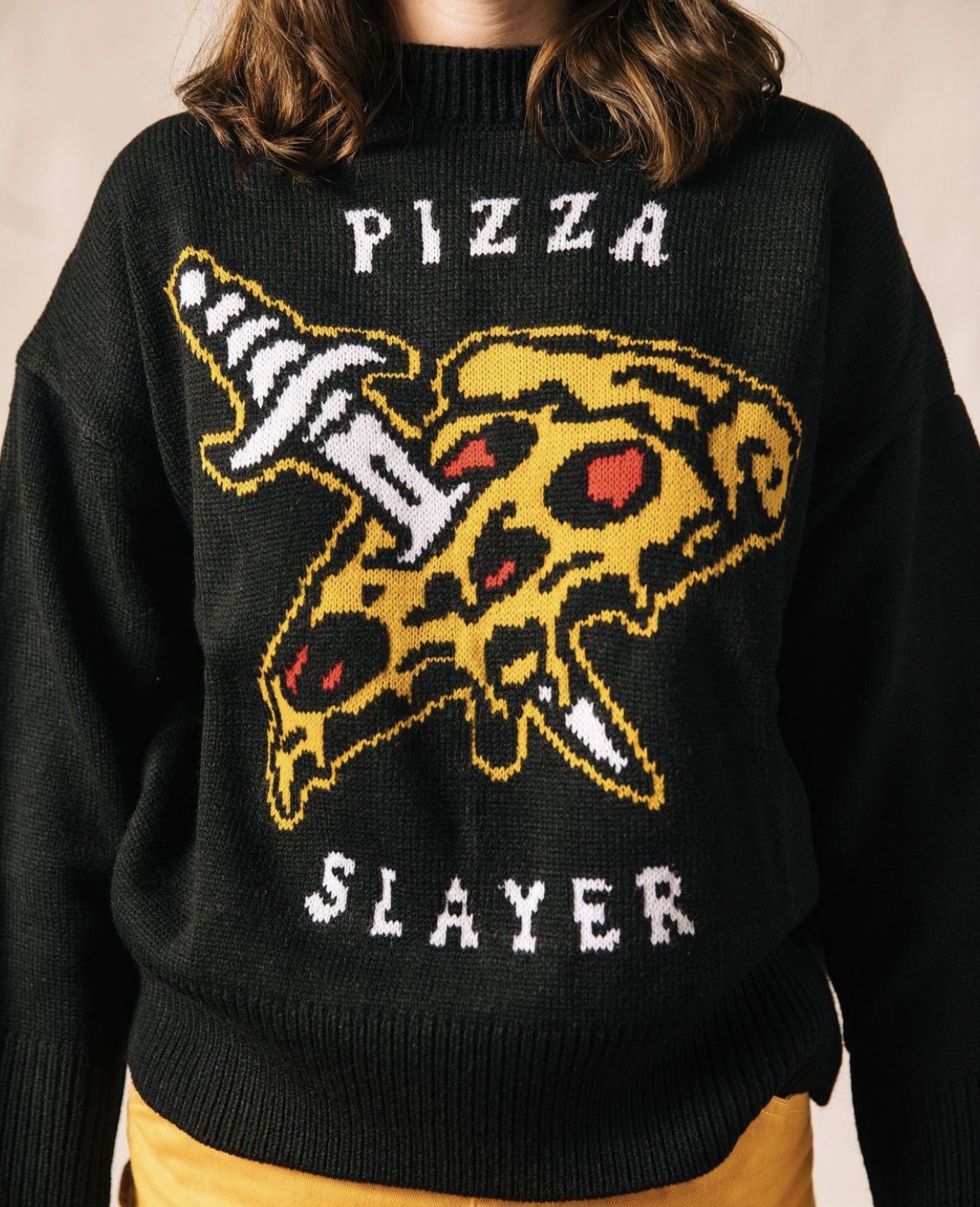 Pyknic Pizza Slayer Knit Sweater