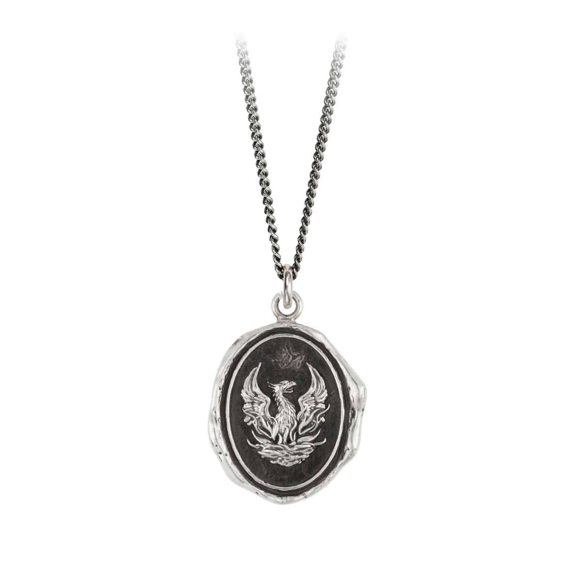 Pyrrha Fire Within Sterling Silver 20" Fine Curb