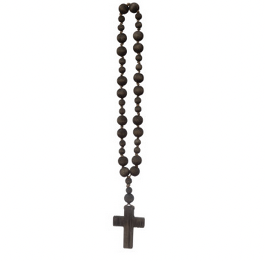 CREATIVE CO-OP Wood Bead Rosary With Cross