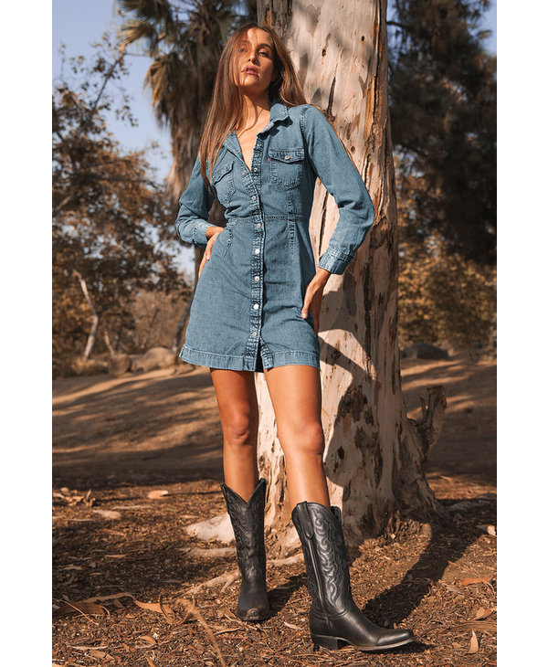 Ellie Denim Dress - Crown \u0026 Fox Boutique