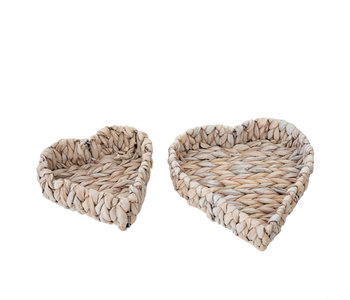 Heart Baskets, White Set of 2