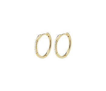 Large Crystal Hoop Earrings Trudy Gold Plated
