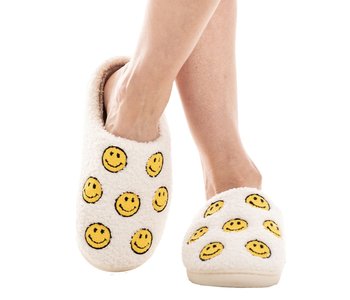 All Over Happy Face Sherapa Slippers