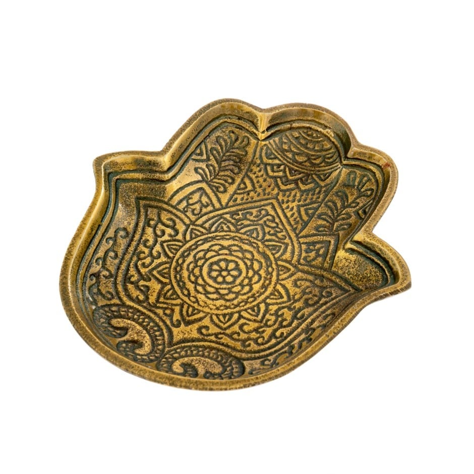 Indaba Trading Co. Hamsa Hand Tray, Gold