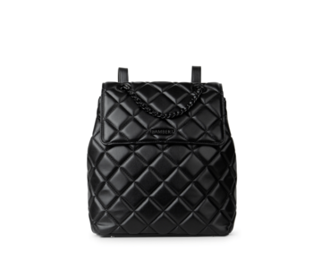 The Sadie 2-In-1 Black Quilted Vegan Leather Backpack