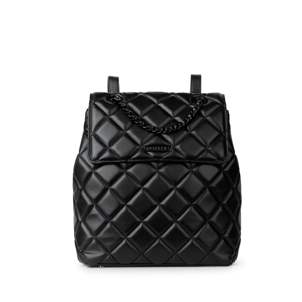 The Sadie 2-In-1 Black Quilted Vegan Leather Backpack - Crown & Fox Boutique