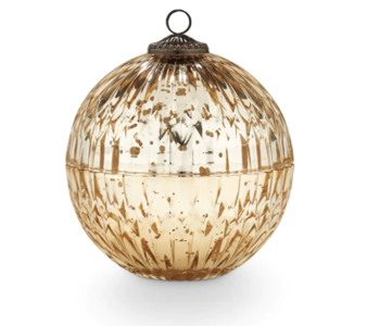 Winter White Glass Ornament Candle