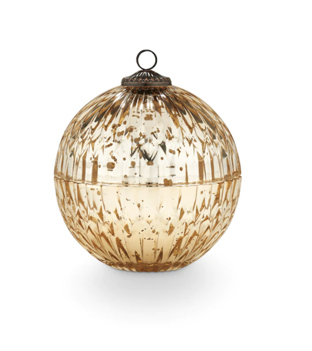 Illume Winter White Glass Ornament Candle