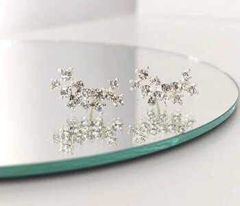 Stardust Ear Climber Earrings, Clear