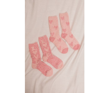 Heart Plush Socks, 2pk