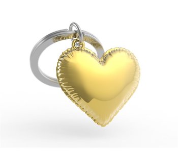 Gold Heart Balloon Keychain