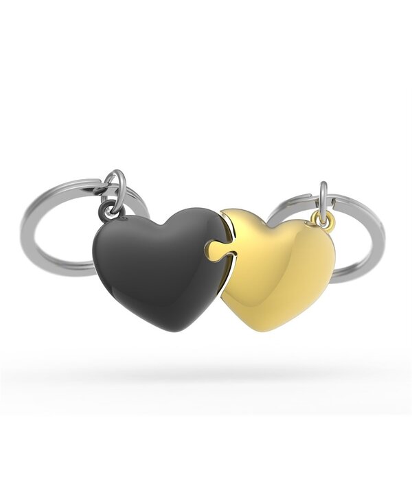 Metamorphose Black/Gold BFF Heart Keychain