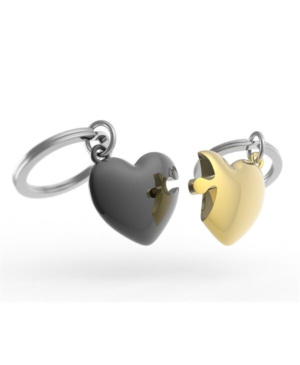 Metamorphose Black/Gold BFF Heart Keychain