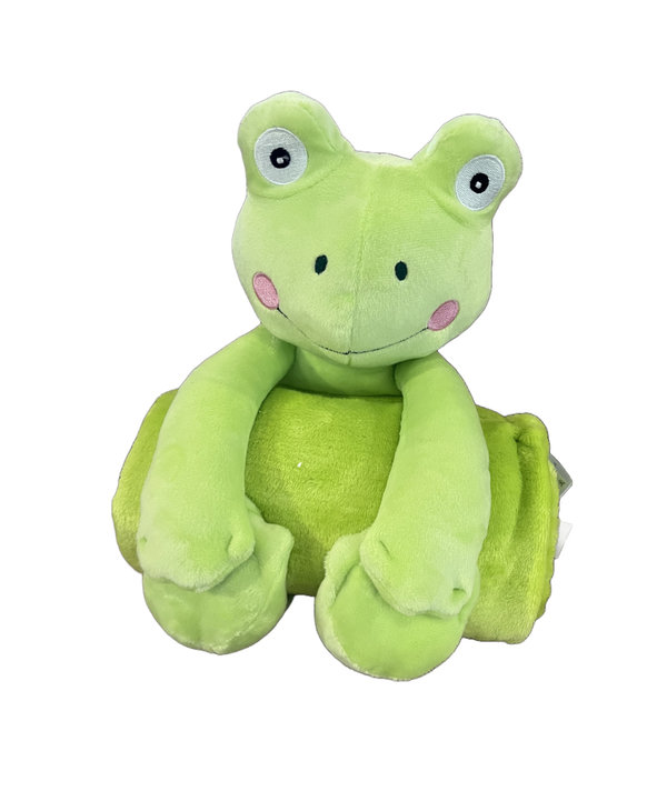 Baby Gear Plush Frog Security Blanket Lovey Green Yellow Minky Tummy Baby  Toy