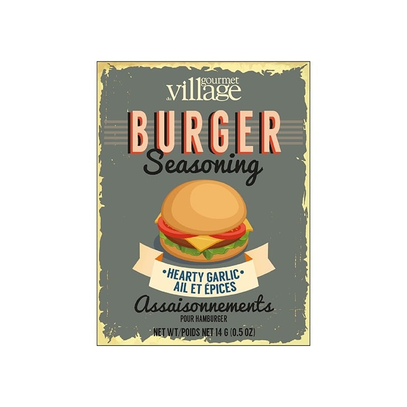 GOURMET VILLAGE Burger Seasoning Recipe Box