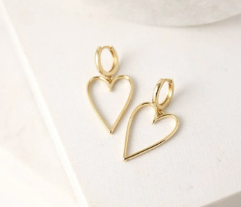 Lovestruck Heart Hoop Earrings, Gold