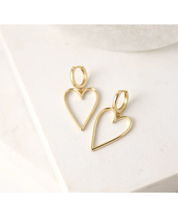 Lovers Tempo Lovestruck Heart Hoop Earrings, Gold